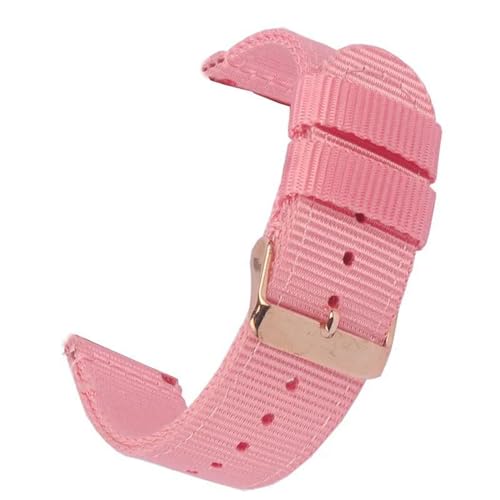 InOmak Nylon Uhrengurt 18-22mm Außenschand im Freien, Rosa Rosgoldschnalle, 18mm von InOmak