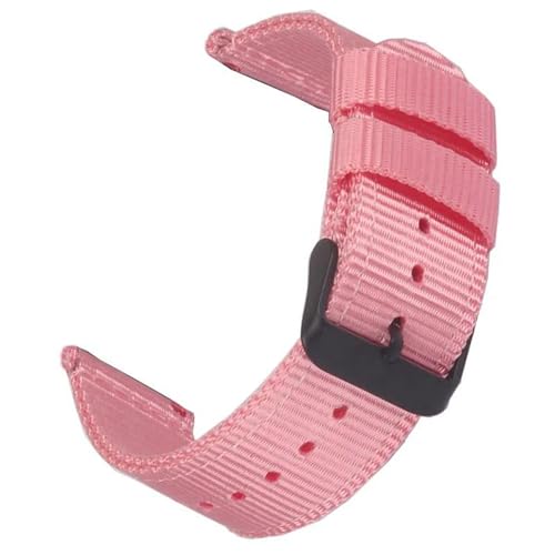 InOmak Nylon Uhrengurt 18-22mm Außenschand im Freien, Rosa schwarze Schnalle, 18mm von InOmak