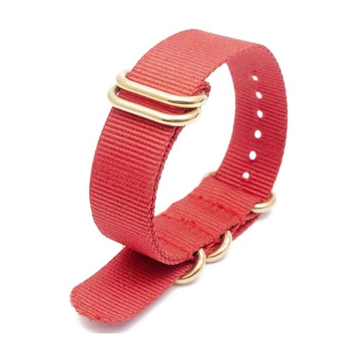 InOmak Nylon Uhrengurt 18-24mm Leinwand Ersatzwache Band, Rot, 20mm von InOmak