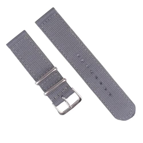 InOmak Nylon Uhrengurt 18-24mm elastischer Nylon-Uhr-Gurte, Grau, 20mm von InOmak