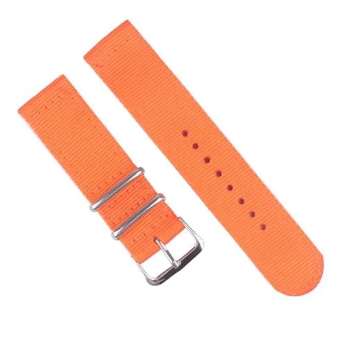 InOmak Nylon Uhrengurt 18-24mm elastischer Nylon-Uhr-Gurte, Orange, 20mm von InOmak