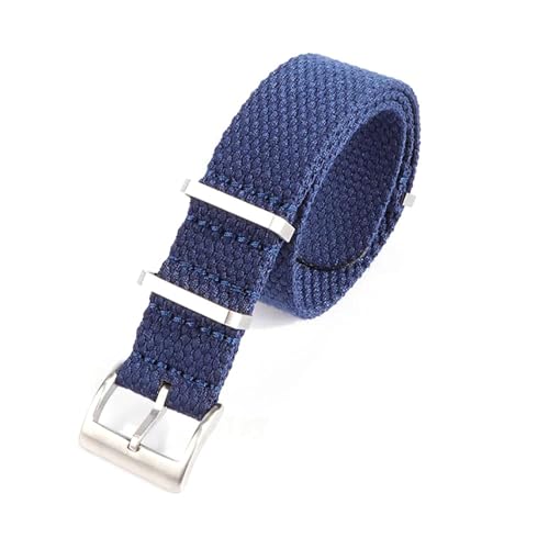 InOmak Nylon Uhrengurt 20/22mm Canvas Ersatz -Uhrenband, Blau, 20mm von InOmak