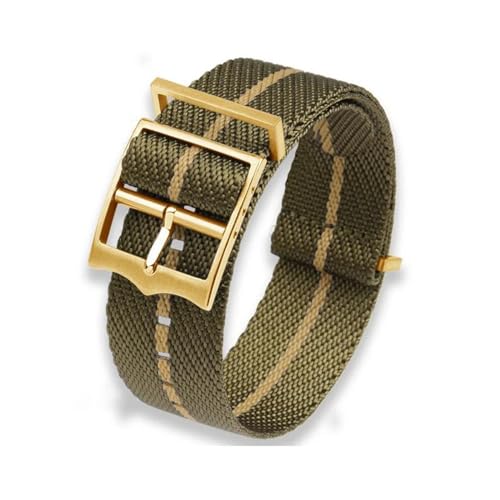 InOmak Nylon Uhrengurt 20/22mm NATO Ersatzuhr Band, A24 Goldschnalle, 22mm von InOmak