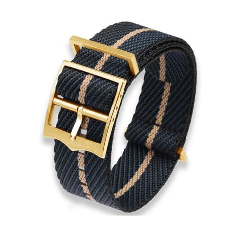 InOmak Nylon Uhrengurt 20/22mm NATO Ersatzuhr Band, A31 Goldschnalle, 22mm von InOmak