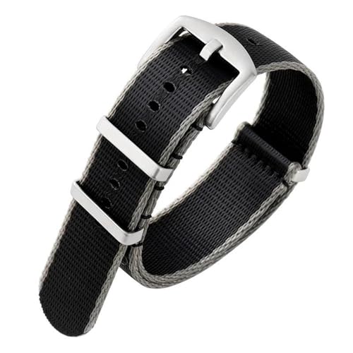 InOmak Nylon Uhrengurt 20/22mm NATO Uhr Band, Grau, 20mm von InOmak