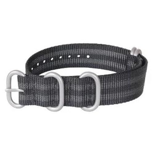 InOmak Nylon Uhrengurt 26mm Nylon Sport Watch Band Armband, Schwarzgrau, 26mm von InOmak