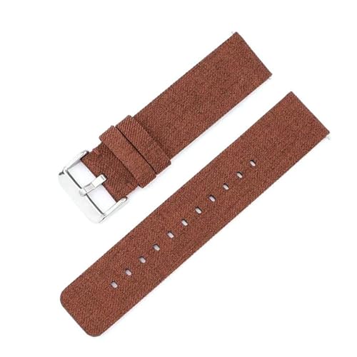 InOmak Nylon Watch Band 12-22mm gewebte Leinwand-Watch-Gurte, Braun, 16mm silberne Schnalle von InOmak