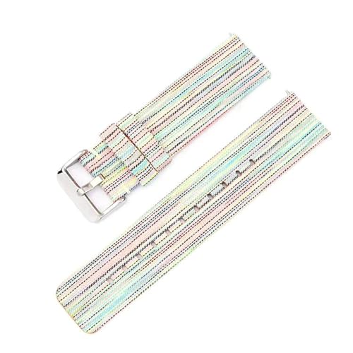 InOmak Nylon Watch Band 12-22mm gewebte Leinwand-Watch-Gurte, Regenbogen, 20mm silberne Schnalle von InOmak