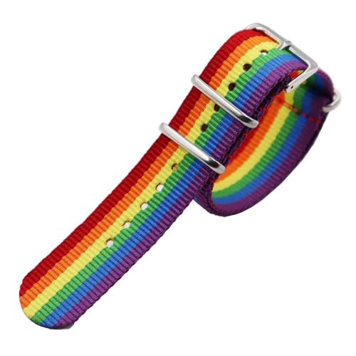 InOmak Nylon Watch Band 14-24mm Stoff Uhrengurte, Regenbogen, 16mm InOmak Nylon Watch Band 14-24mm Stoff Uhrengurte, Regenbogen, 16mm von InOmak