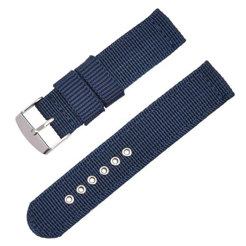 InOmak Nylon Watch Band 16-24mm NATO Watch Straps Armband, Blau, 22mm von InOmak