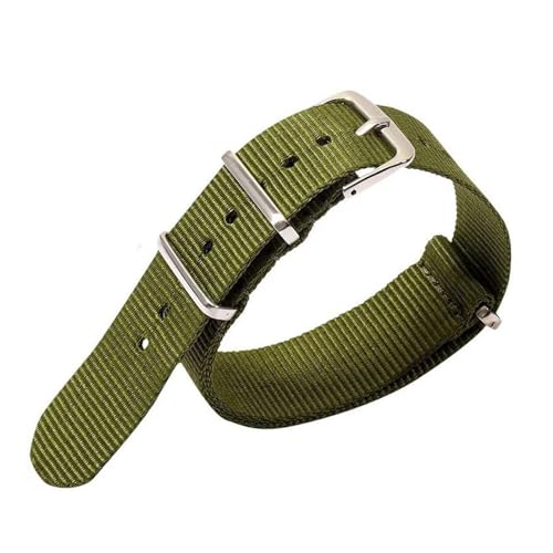 InOmak Nylon Watch Band 18-22mm Leinwand Ersatzwache Band, Grün, 22mm von InOmak