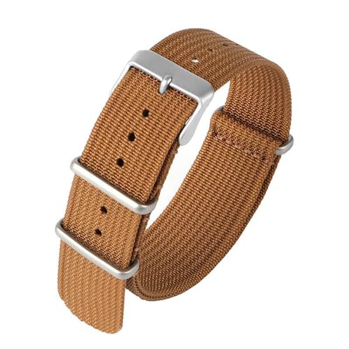 InOmak Nylon Watch Band 18-22mm NATO Uhr-Gurte, Braun, 18mm von InOmak