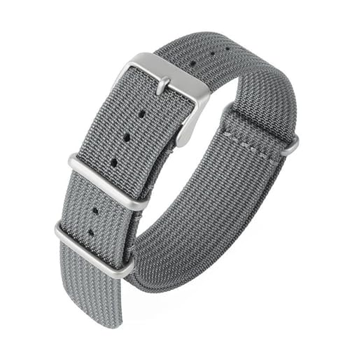 InOmak Nylon Watch Band 18-22mm NATO Uhr-Gurte, Grau, 18mm von InOmak