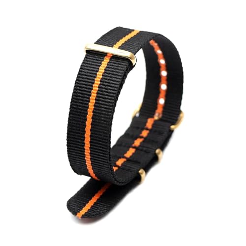 InOmak Nylon Watch Band 18-24mm Ersatz Armband, Goldnadelschnalle, 18mm von InOmak