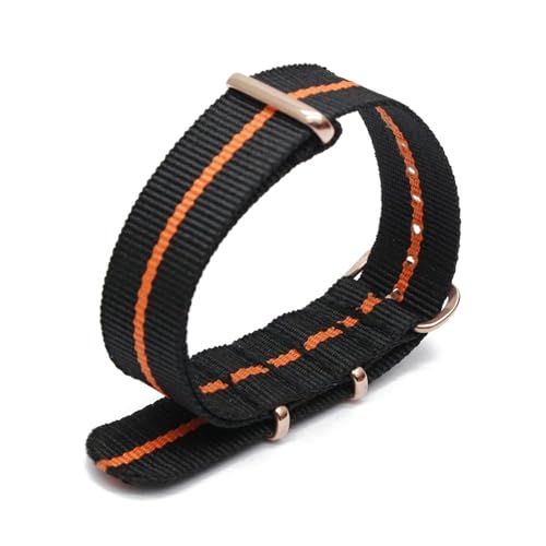 InOmak Nylon Watch Band 18-24mm Ersatz Armband, Roségoldrnschnalle, 18mm von InOmak