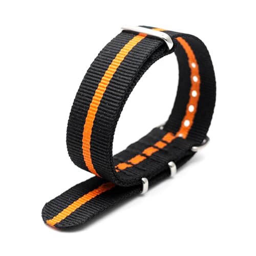 InOmak Nylon Watch Band 18-24mm Ersatz Armband, Silbernadelschnalle, 20mm von InOmak