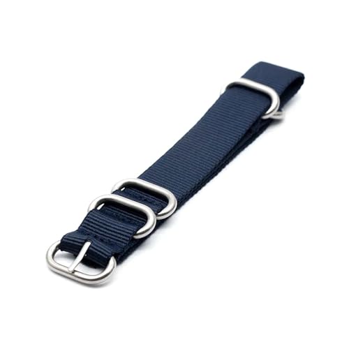 InOmak Nylon Watch Band 18-24mm NATO Ersatzstreifen, Silberne runde Schnalle, 20mm von InOmak