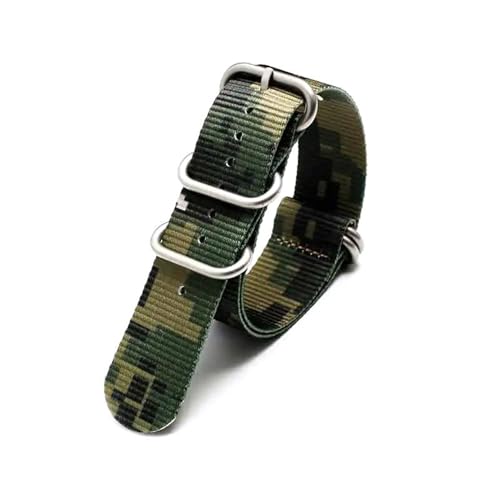 InOmak Nylon Watch Band 18-24mm Outdoor Sports Uhrengurt, NATO Silber, 22mm von InOmak