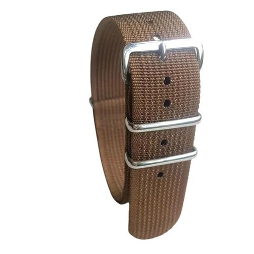 InOmak Nylon Watch Band 18-24mm Sports Uhrengurt, Braun, 22mm von InOmak