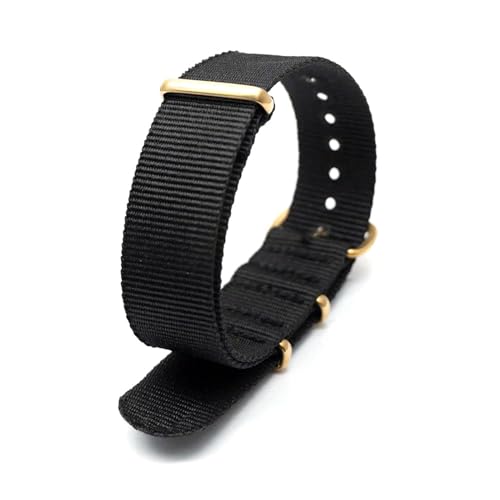 InOmak Nylon Watch Band 18-24mm Stoff Uhrengurte, Goldnadelschnalle, 22mm von InOmak