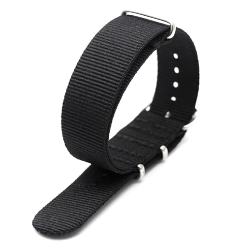 InOmak Nylon Watch Band 18-24mm Stoff Uhrengurte, Silbernadelschnalle, 20mm von InOmak