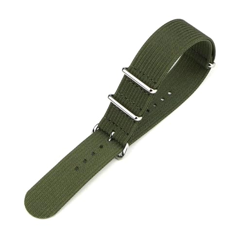 InOmak Nylon Watch Band 18-2mm Stoff Ersatzuhrband, Armeegrün, 18mm von InOmak