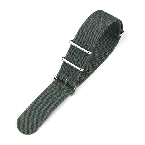 InOmak Nylon Watch Band 18-2mm Stoff Ersatzuhrband, Grau, 18mm von InOmak