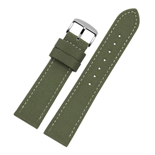 InOmak Nylon Watch Band 20/22/200mm Ersatz -Uhrenband, Armeegrün, 23mm-schwarzer Verschluss von InOmak