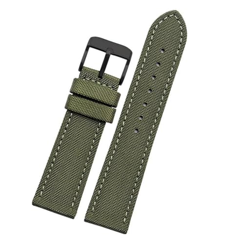 InOmak Nylon Watch Bandgürtel 20/22/23mm NATO Uhr Bänder, Armeegrün schwarz, 23mm von InOmak