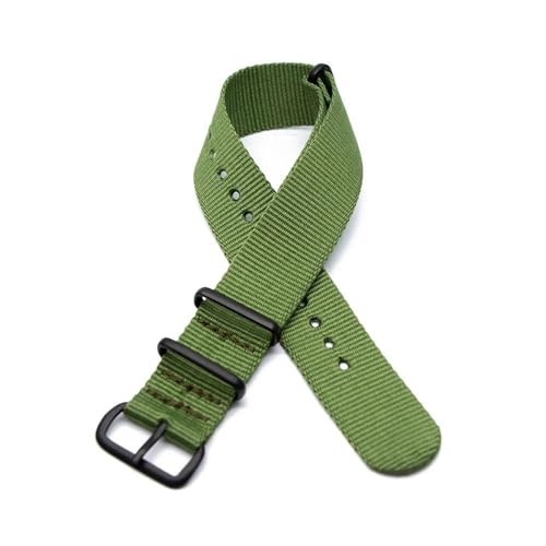 InOmak Nylon Watch Bands 18-24mm Leinwand Ersatzwächter, Grün, 18mm von InOmak