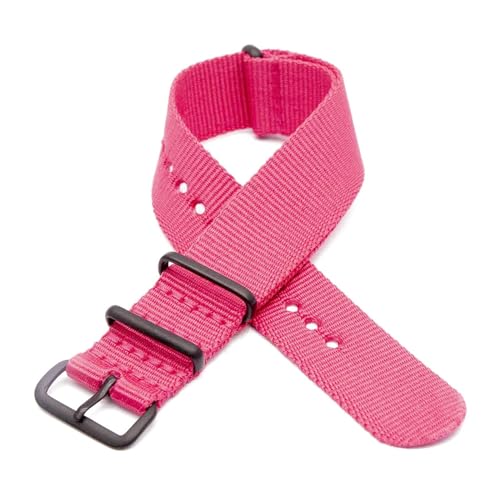 InOmak Nylon Watch Bands 18-24mm Leinwand Ersatzwächter, Rosa, 18mm von InOmak