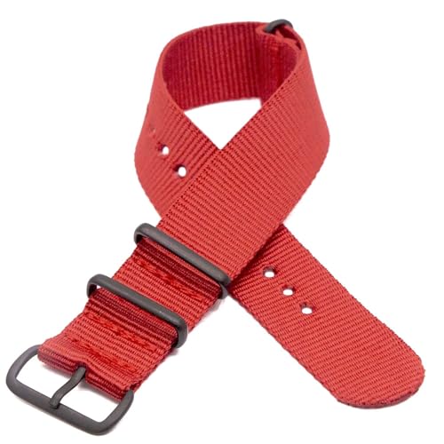 InOmak Nylon Watch Bands 18-24mm Leinwand Ersatzwächter, Rot, 24mm von InOmak