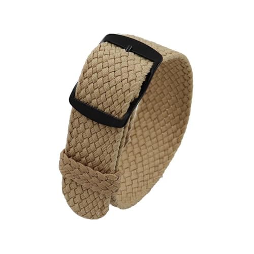 InOmak Nylon Watchband 18-22mm Leinwand Ersatzstreifen, Beige-schwarze Schnalle, 20mm von InOmak