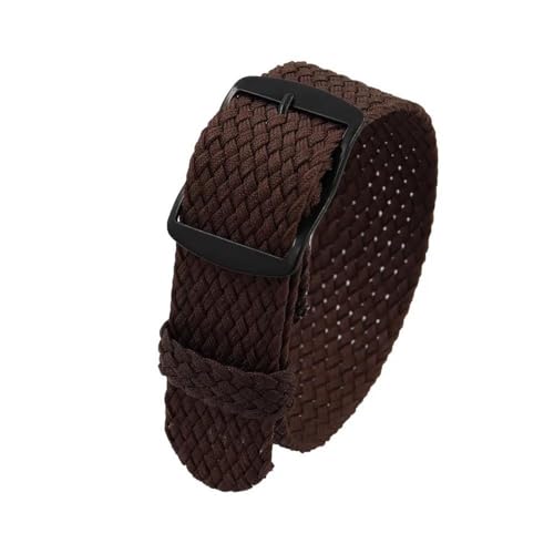 InOmak Nylon Watchband 18-22mm Leinwand Ersatzstreifen, Braun-Schwarz-Schnalle, 18mm von InOmak