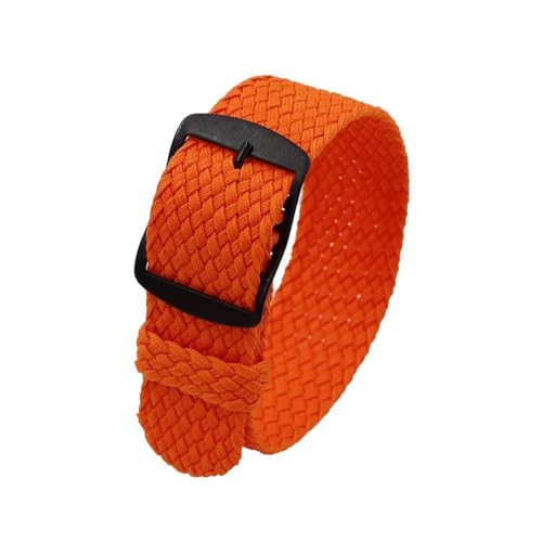 InOmak Nylon Watchband 18-22mm Leinwand Ersatzstreifen, Orangeschwarze Schnalle, 22mm von InOmak