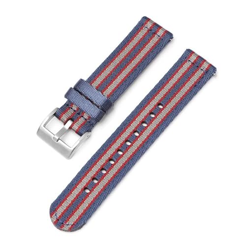 InOmak Nylon Watchband 18-24mm Leinwand Ersatzwatchband, Typ 4-Silver, 22mm von InOmak