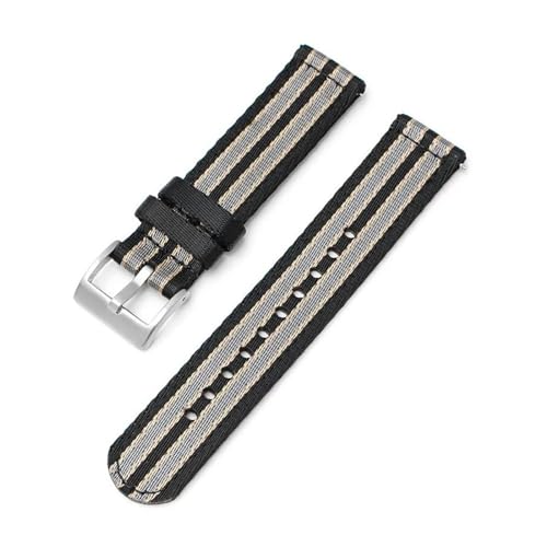 InOmak Nylon Watchband 18-24mm Leinwand Ersatzwatchband, Typ 5-Silber-Schnalle, 18mm von InOmak