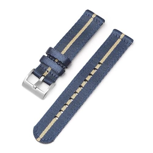 InOmak Nylon Watchband 18-24mm Leinwand Ersatzwatchband, Typ 8-Silver, 20mm von InOmak