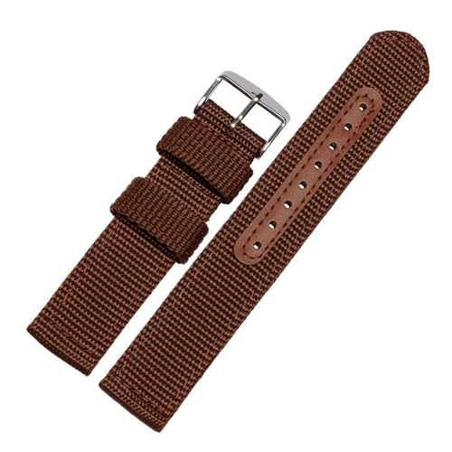 InOmak Nylon Watchband 18-24mm NATO Watchgurte, Braun, 18mm von InOmak