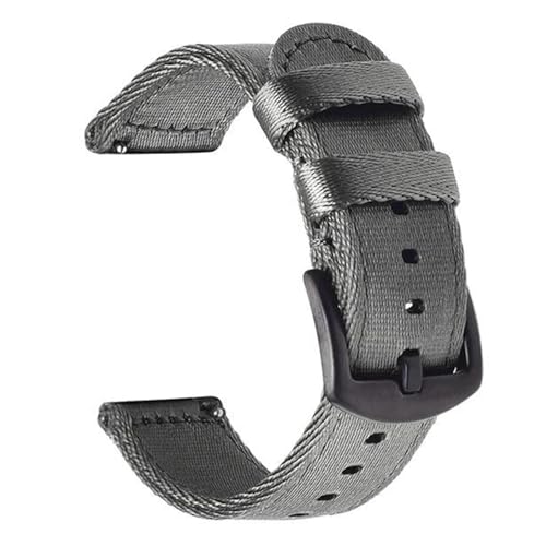 InOmak Nylon Watchband 18-24mm Schnellveröffentlichungs-Uhren-Armband-Armband, Grau schwarz, 20mm von InOmak