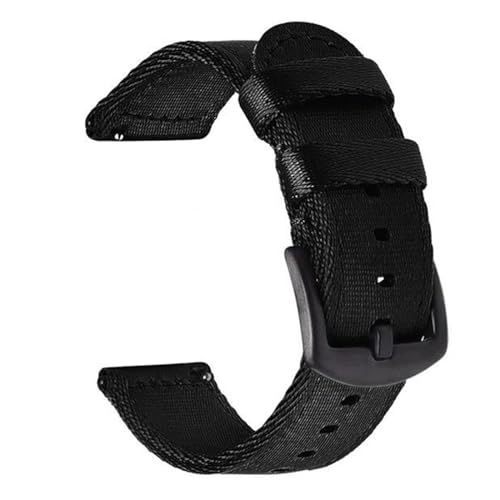 InOmak Nylon Watchband 18-24mm Schnellveröffentlichungs-Uhren-Armband-Armband, Schwarz Schwarz, 20mm von InOmak