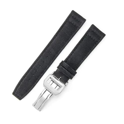 InOmak Nylon Watchband 18-24mm Sports Uhrengurt, Schwarzstahlschnalle, 22mm von InOmak