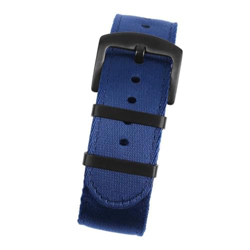 InOmak Nylon Watchband 20/22mm NATO Watch Straps Sport Watch Armband, Blau Schwarz, 20mm von InOmak