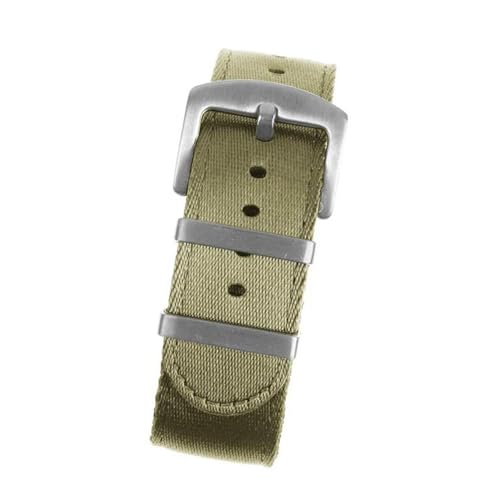 InOmak Nylon Watchband 20/22mm NATO Watch Straps Sport Watch Armband, Khaki Silber, 20mm von InOmak