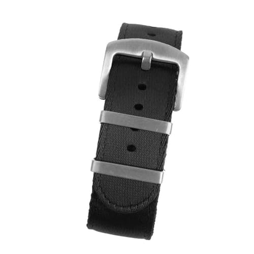 InOmak Nylon Watchband 20/22mm NATO Watch Straps Sport Watch Armband, Schwarzes Silber, 20mm von InOmak
