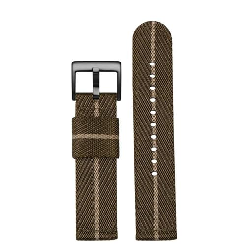 InOmak Nylon Watchband 20/22mm Schnellveröffentlichungs -Canvas Watch Armband, Brown beige schwarz, 20mm von InOmak