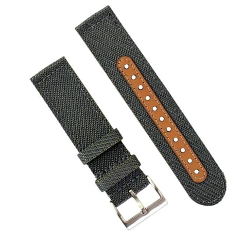 InOmak Nylon Weave Watch Band 18-22mm NATO Uhr-Gurte, Grau, 18mm von InOmak