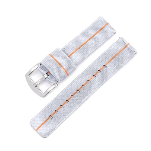 InOmak Schnellveröffentlichung Canvas Watch Armband 18-24mm NATO Watch Band, Grauorange, 24mm von InOmak