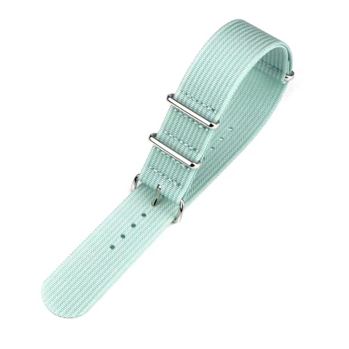 Nylon Watch Band 18-2mm Stoff Ersatzuhrband, Hellblau, 20mm von InOmak