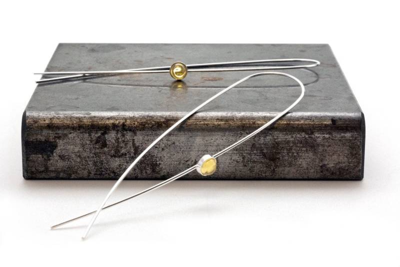 Lange Sterling Silber Draht Ohrringe, Original Threader Creolen, Moderne Leichte Zarte Minimal Mode Boho Chic von InSantorini